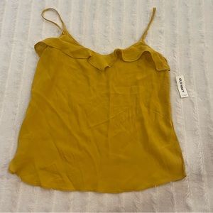 NWT Old Navy sz M ruffle spaghetti strap tank yellow